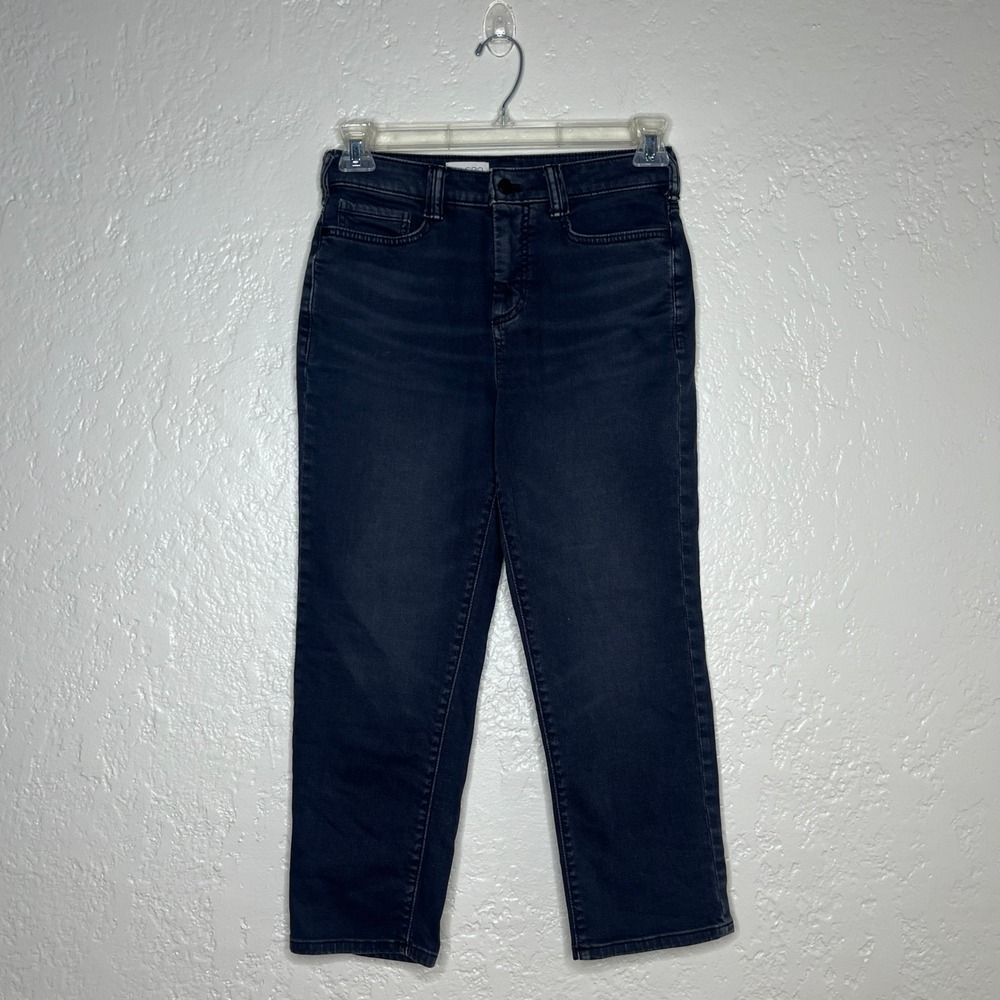 Pilcro and the Letterpress Black High Rise Straight Leg Cropped Jeans 26